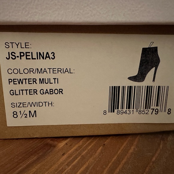 Worn Once - Jessica Simpson Pewter Multi Glitter Ankle Boot 8.5 w/4” spike heel - Picture 6 of 7